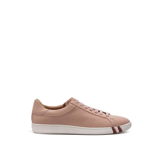 Pink Leather Low Top Sneakers