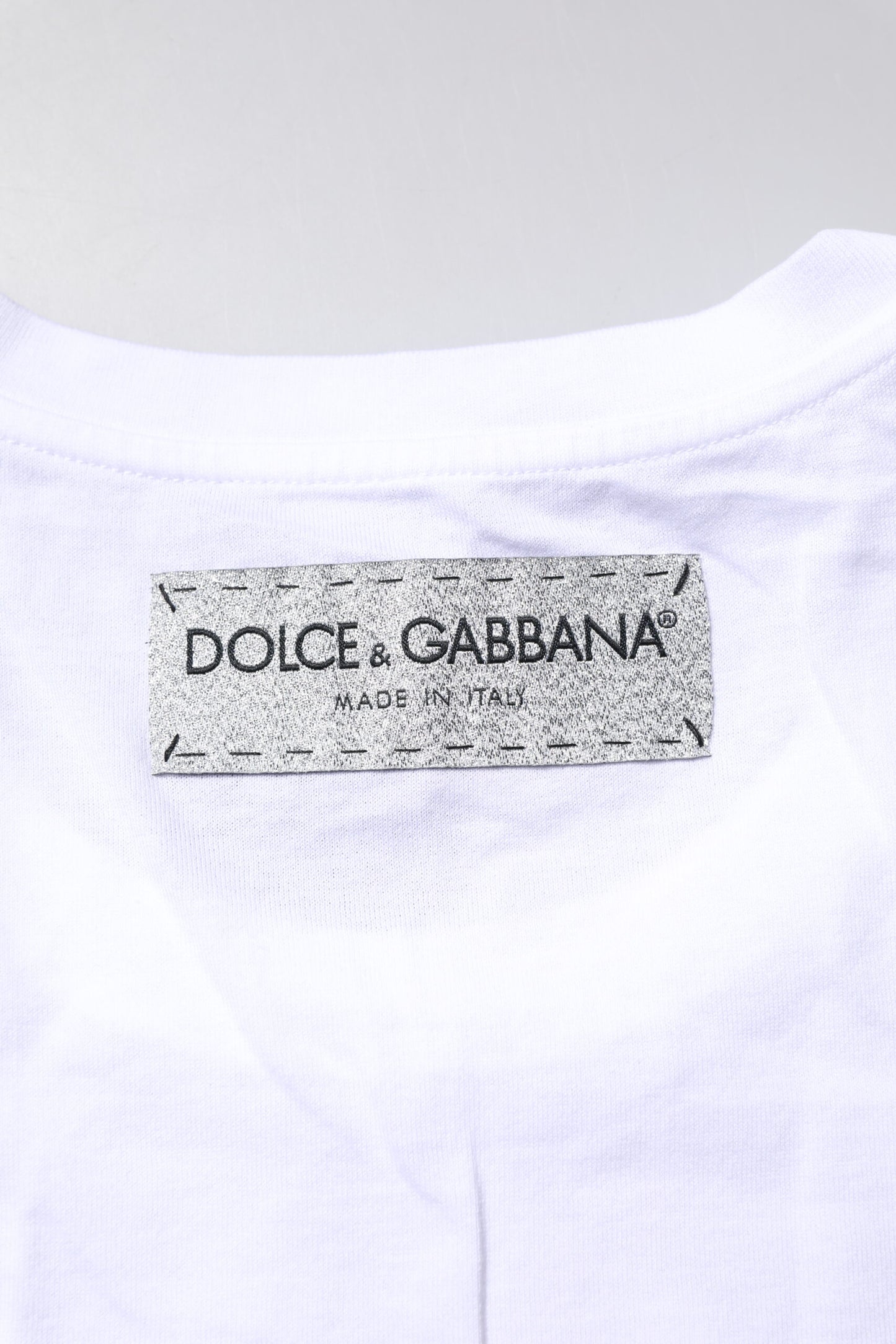 White Cotton Printed Round Neck Top T-shirt