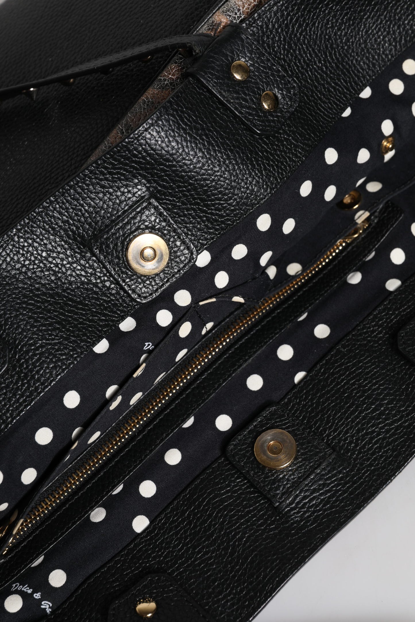 Brown Leopard BEATRICE Leather Logo Plaque Tote Bag