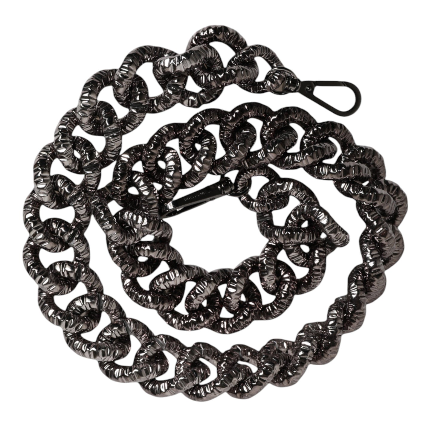 Black Chain Logo Engraved Bag Shoulder Strap