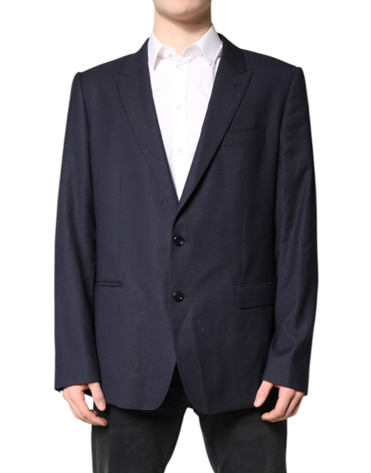 Black Wool Single Breasted Coat Blazer Suit