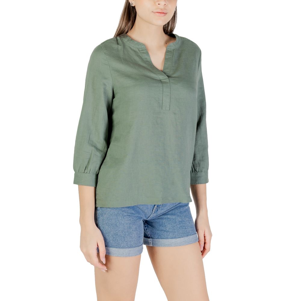 Green Linen Blouse