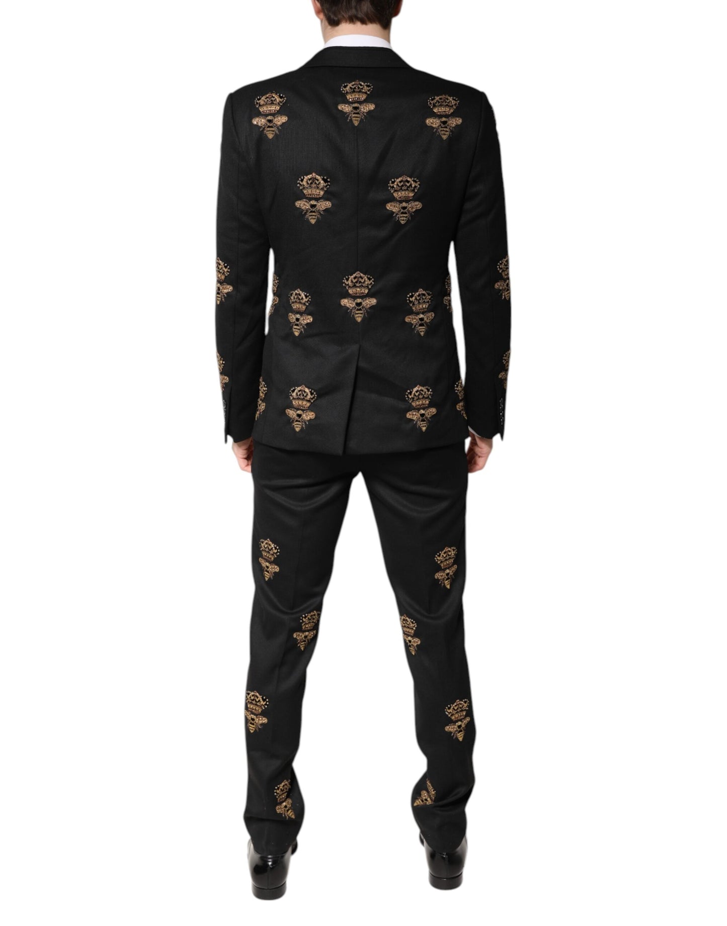 Black Bee Crown Embroidery 2 Piece Suit