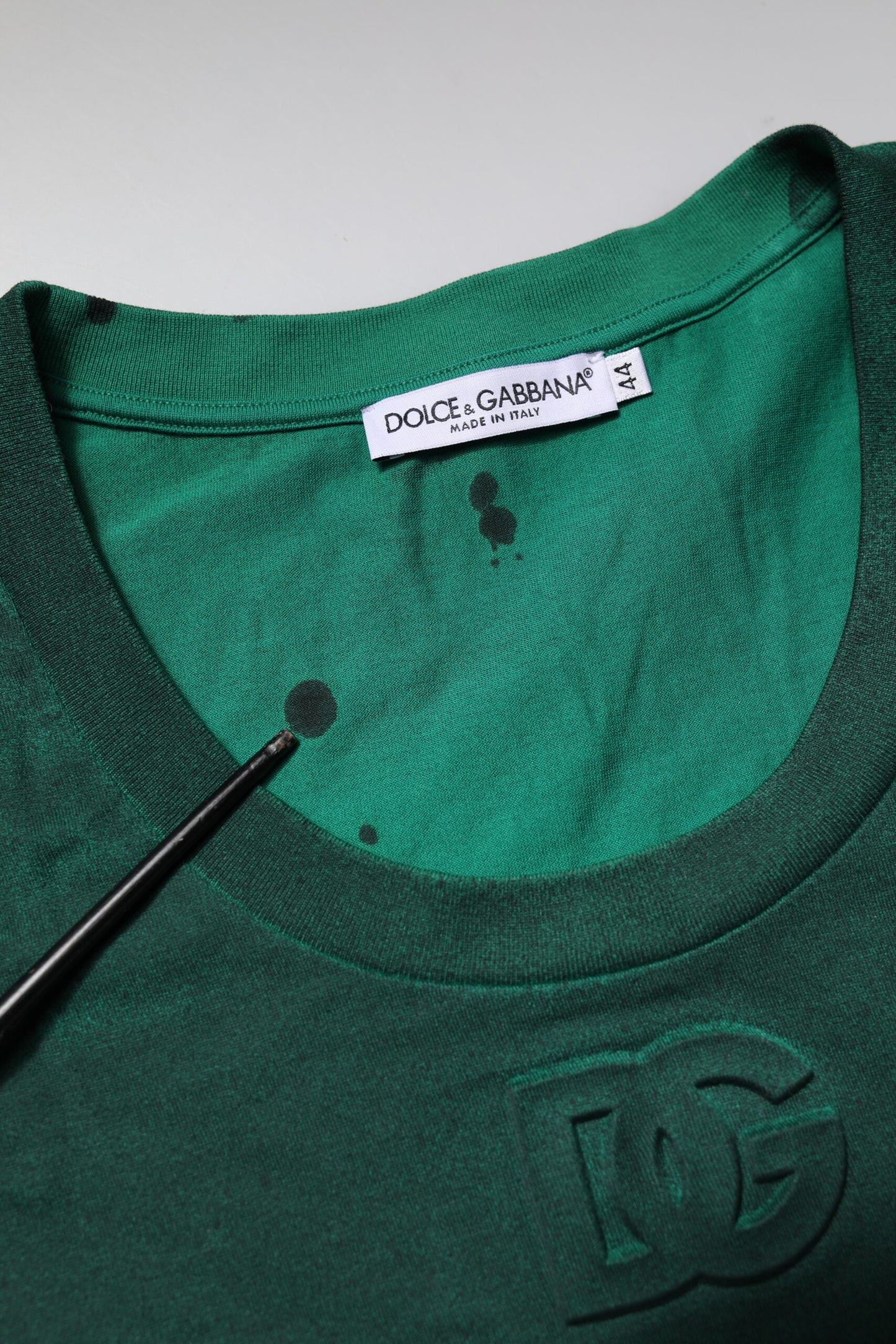 Green Cotton Round Neck Short Sleeves T-shirt