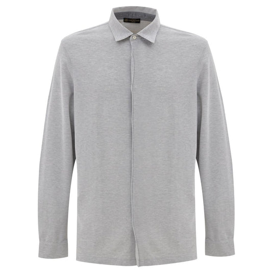 Gray Cotton Dress Shirt