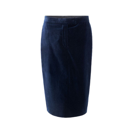 Blue Cotton Midi Skirt