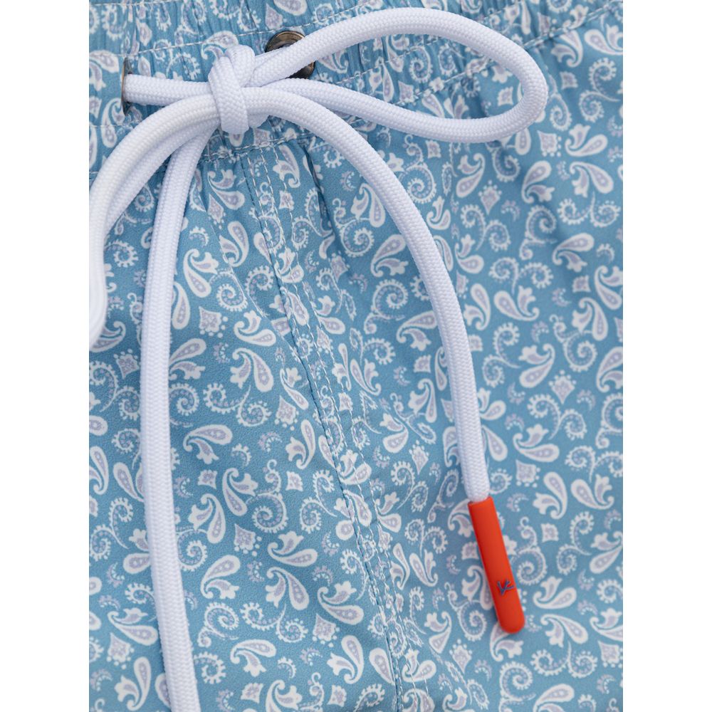 Blue Polyester Swim Shorts