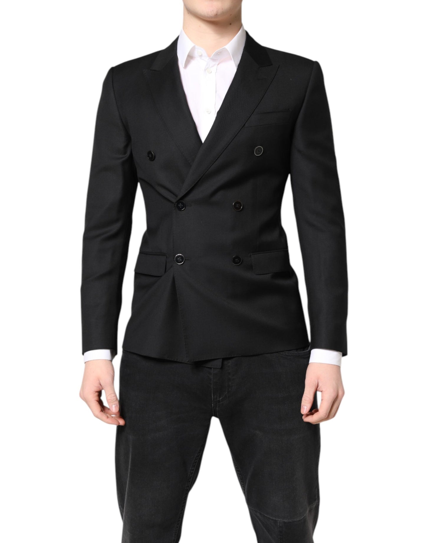 Black MARTINI Double Breasted Coat Blazer