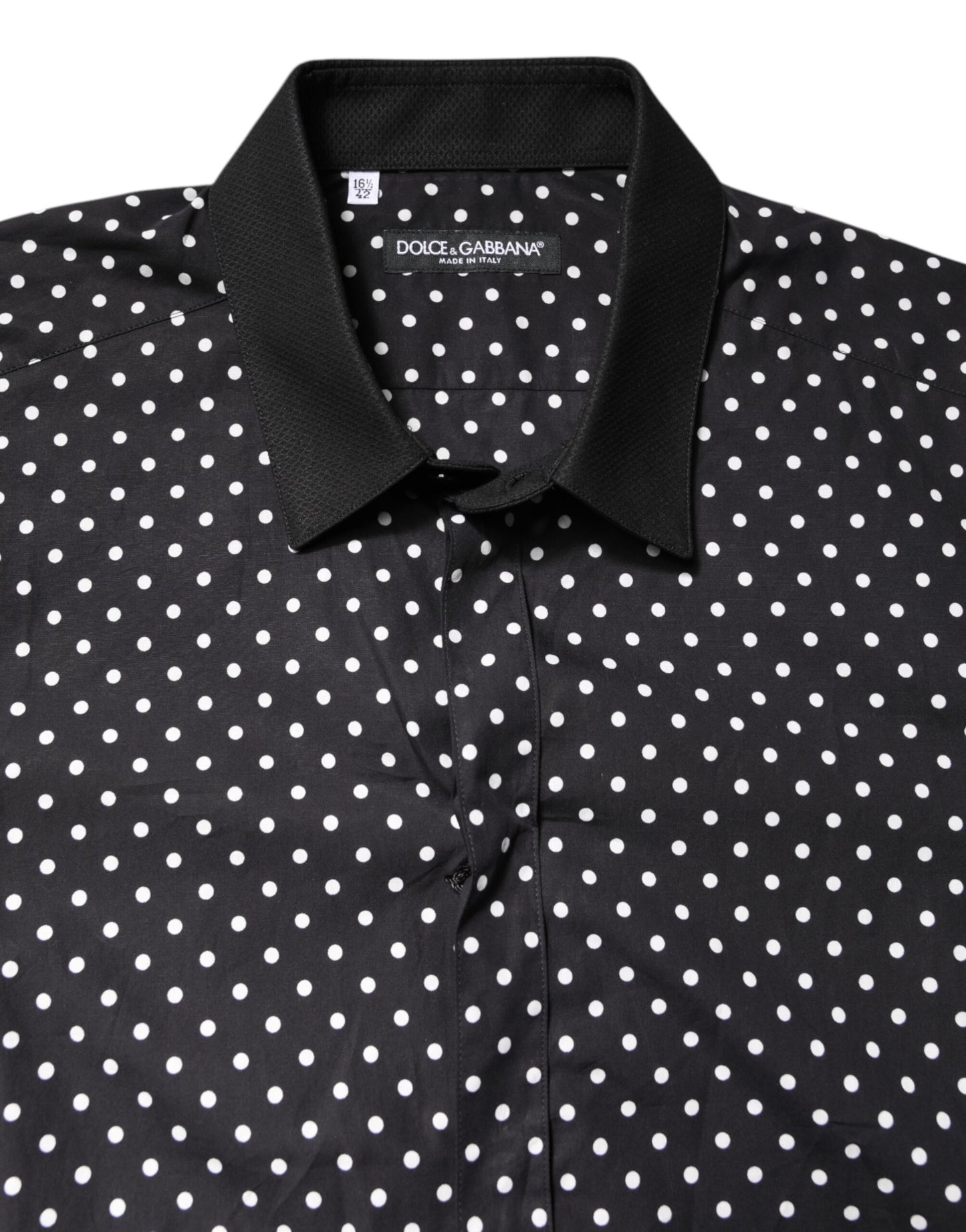 Black Polka Dot Cotton Formal Dress Shirt