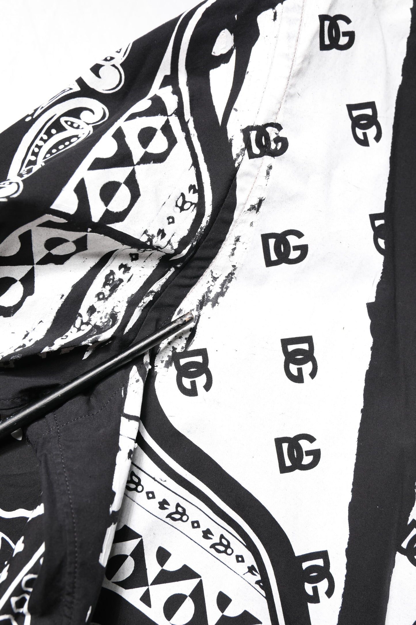 Black White Bandana MARTINI Men Dress Shirt