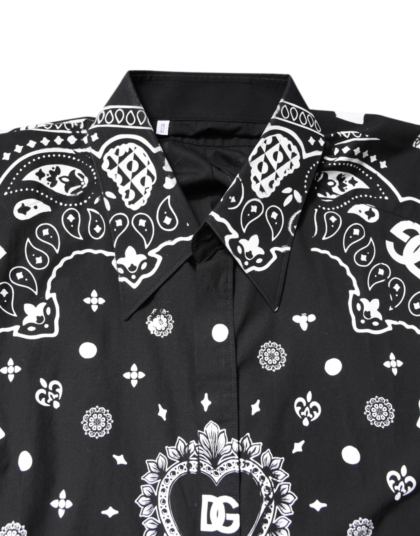 Black White Bandana Cotton Formal Dress Shirt