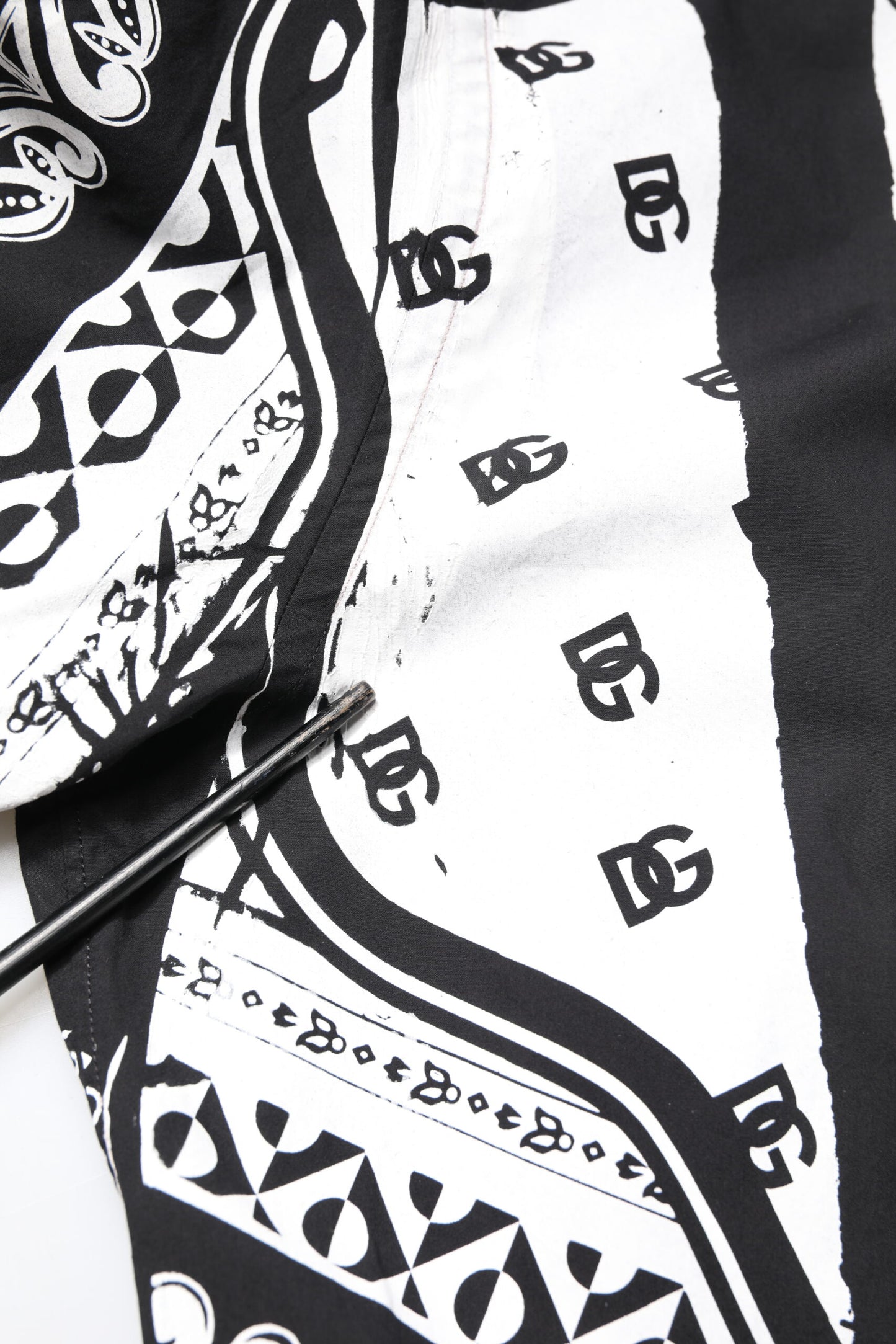 Black White Bandana Cotton Formal Dress Shirt