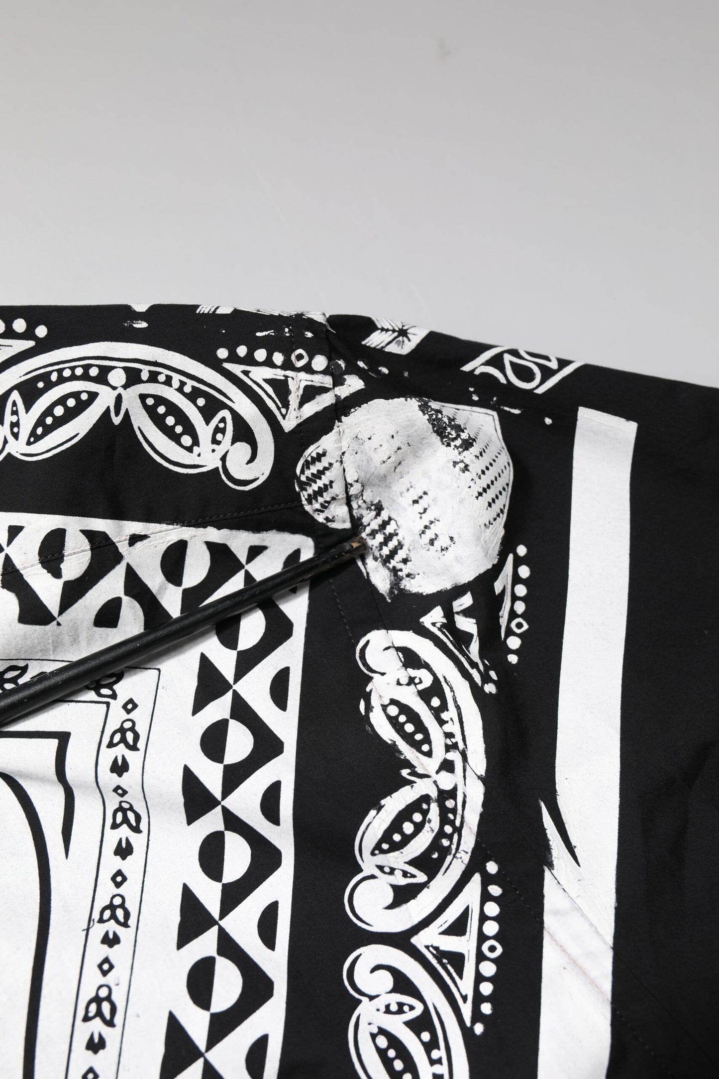Black White Bandana Cotton Formal Dress Shirt