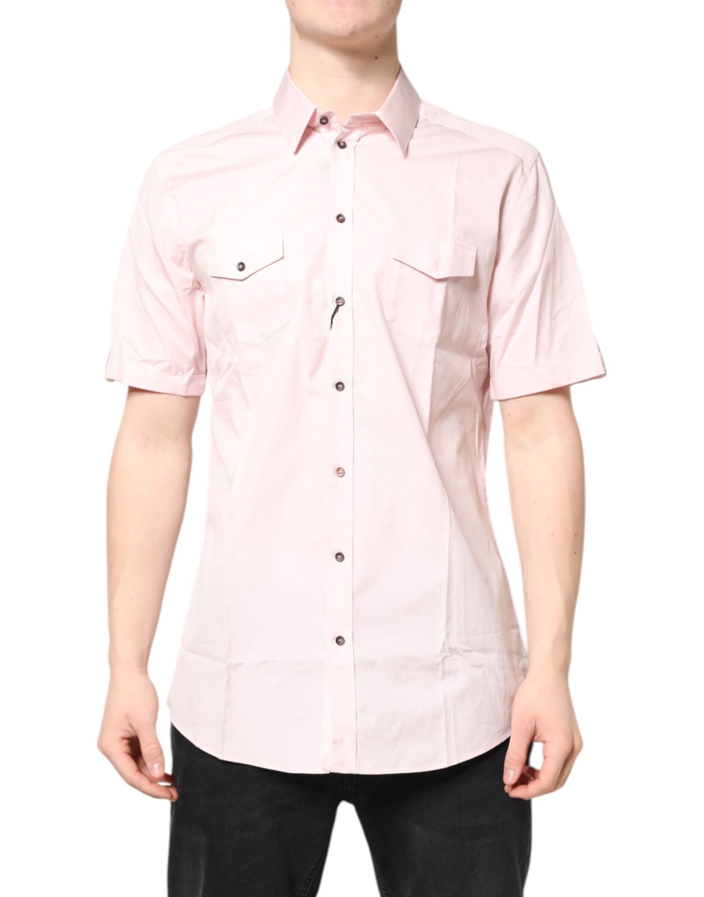 Pink Short Sleeves Cotton GOLD Casual Shirt