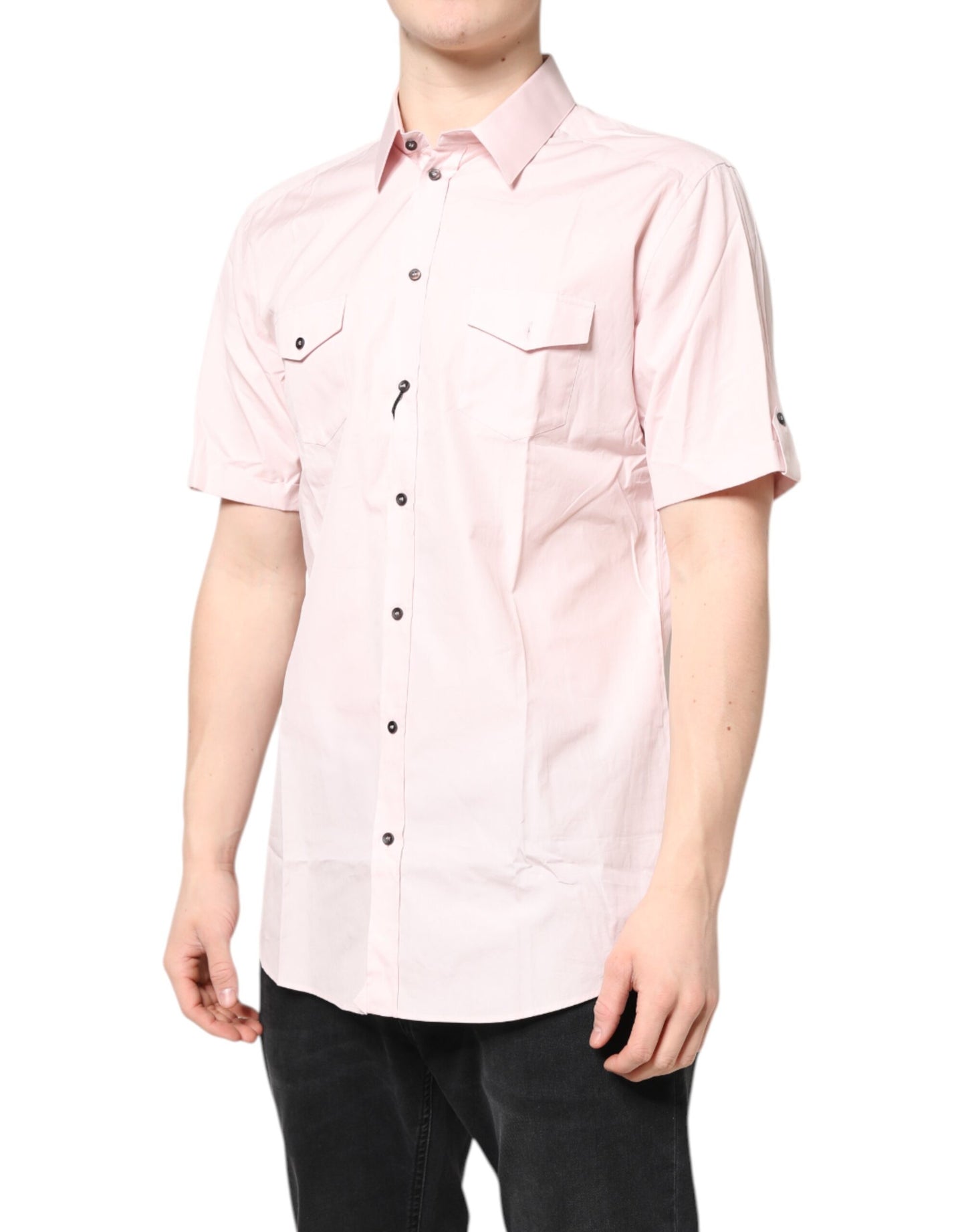 Pink Short Sleeves Cotton GOLD Casual Shirt