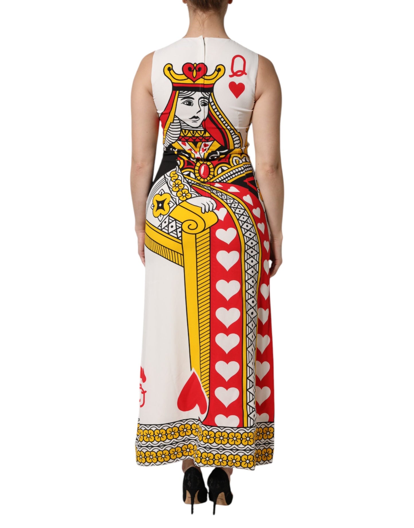 White Queen Of Hearts Sleeveless Maxi Dress