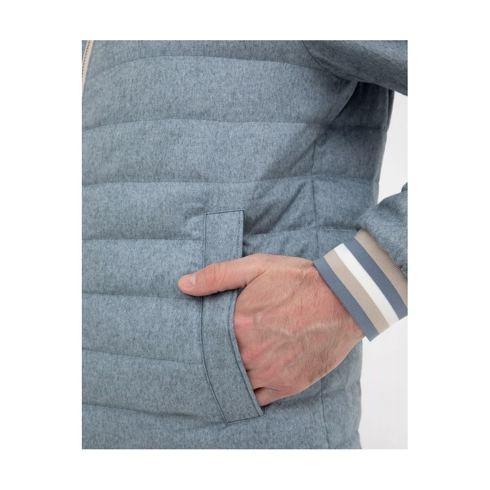 Blue Silk Men Jacket