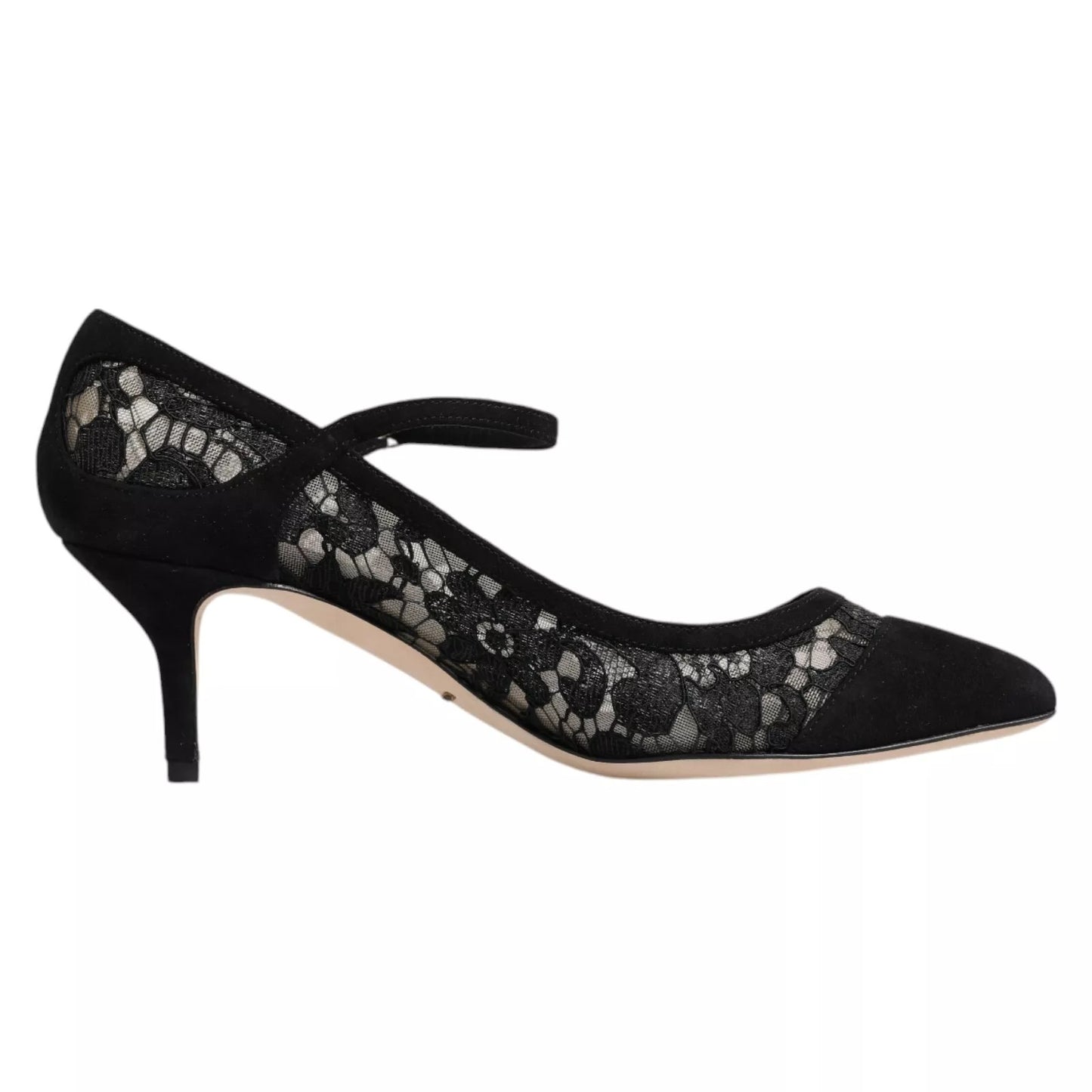 Black Mary Jane Taormina Lace Pumps Shoes