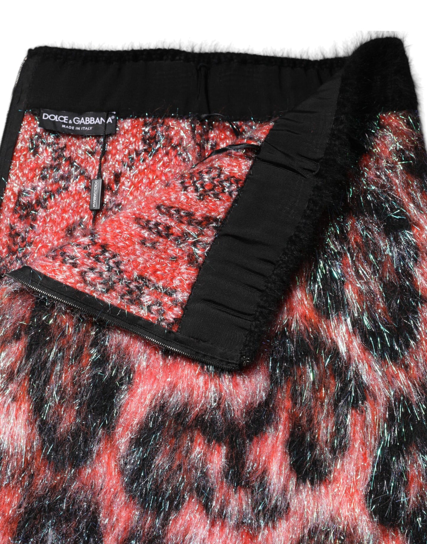 Multicolor Plush High Waist Mini Skirt