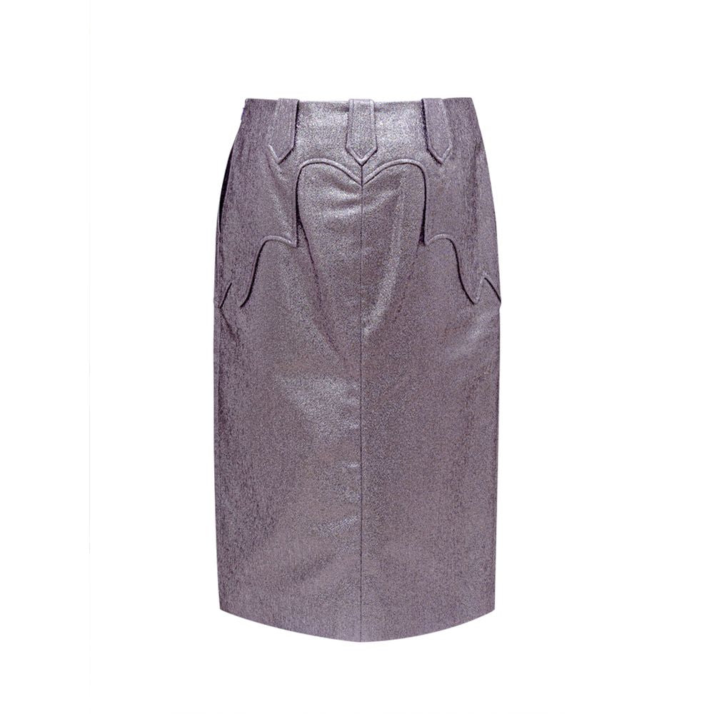 Purple Polyamide Midi Skirt