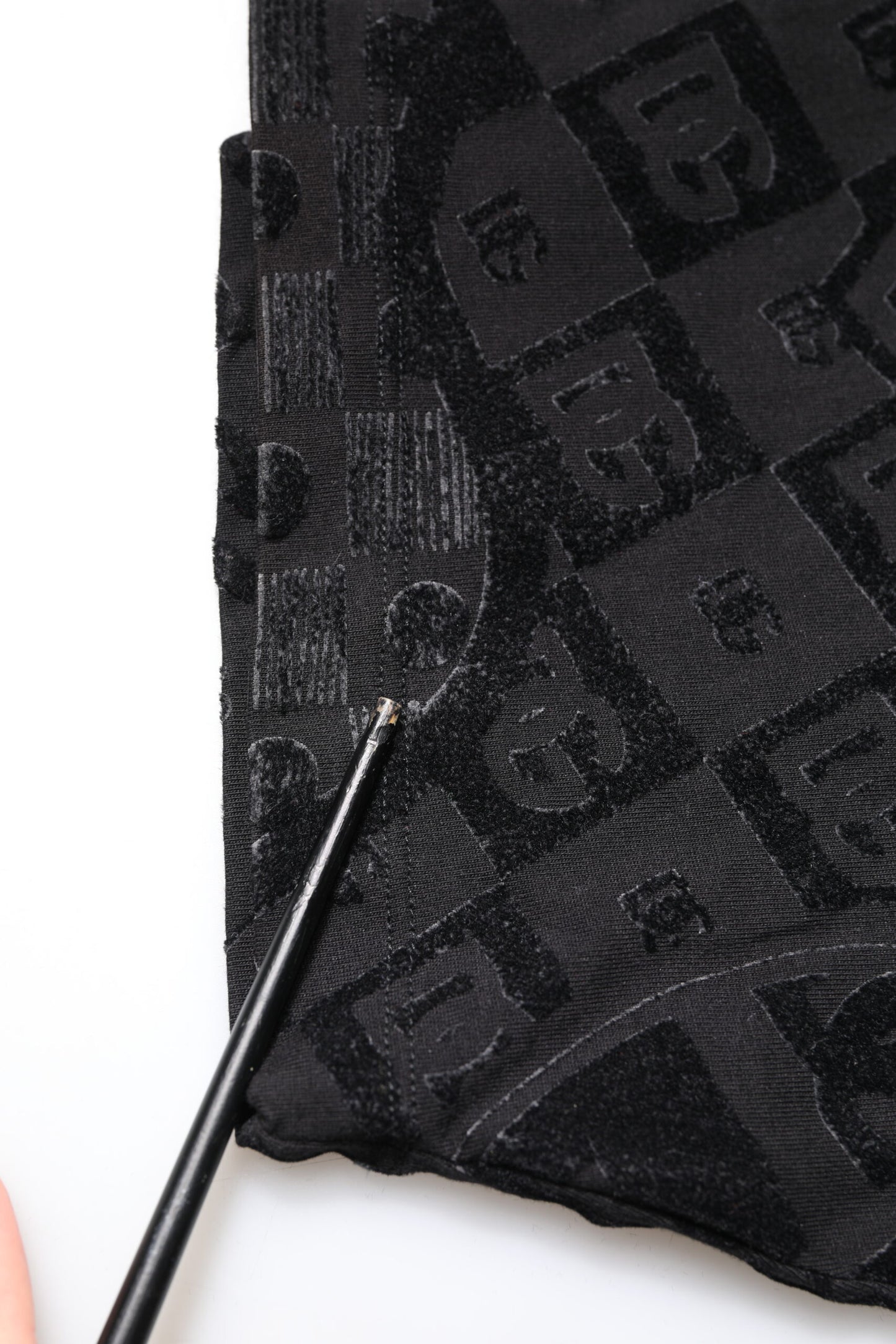 Black Cotton Bandana Logo Crew Neck T-shirt