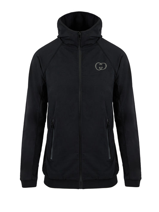 Black Polyamide Hoodie Sweatshirt