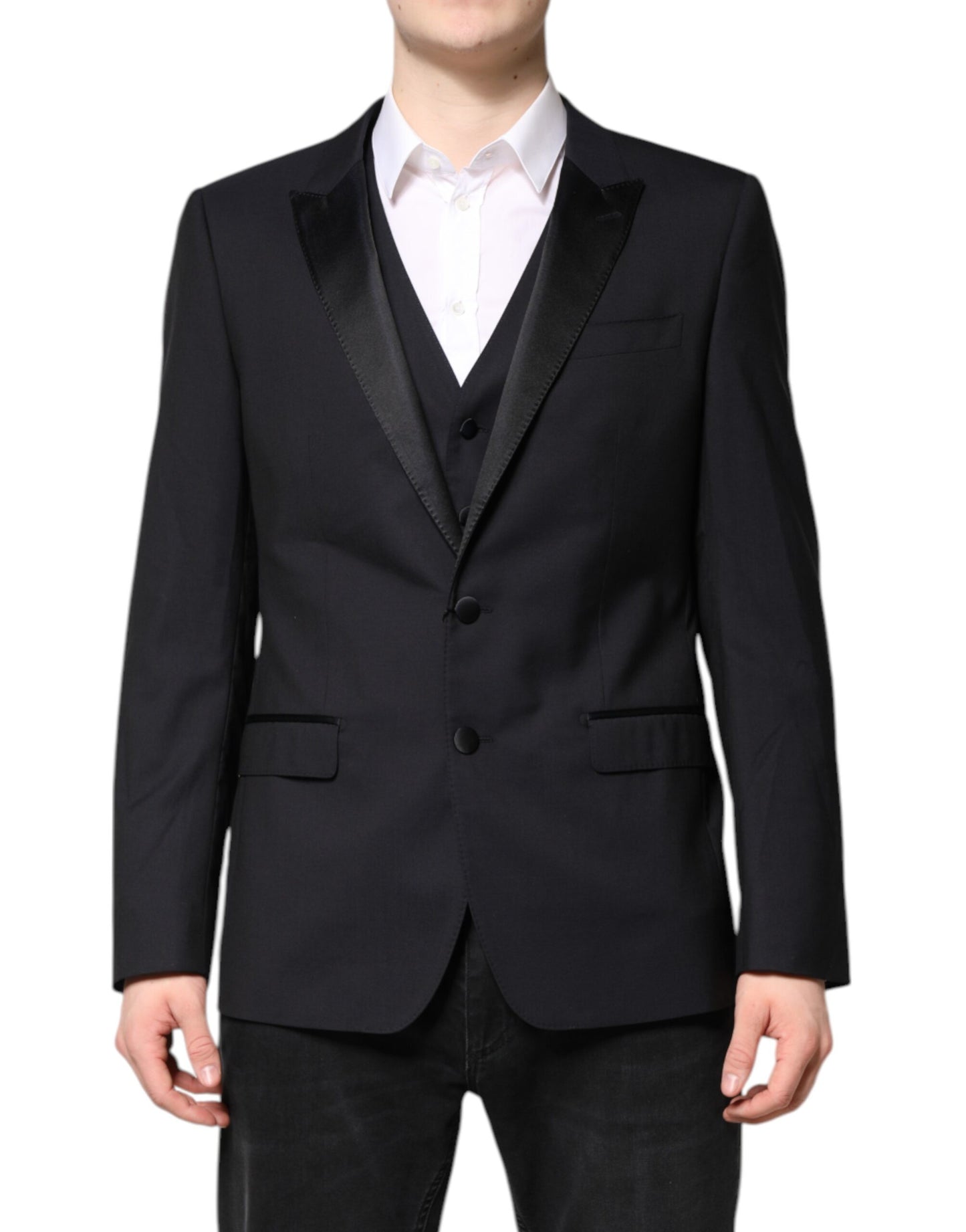 Dark Blue MARTINI Wool Suit 2 Piece Jacket