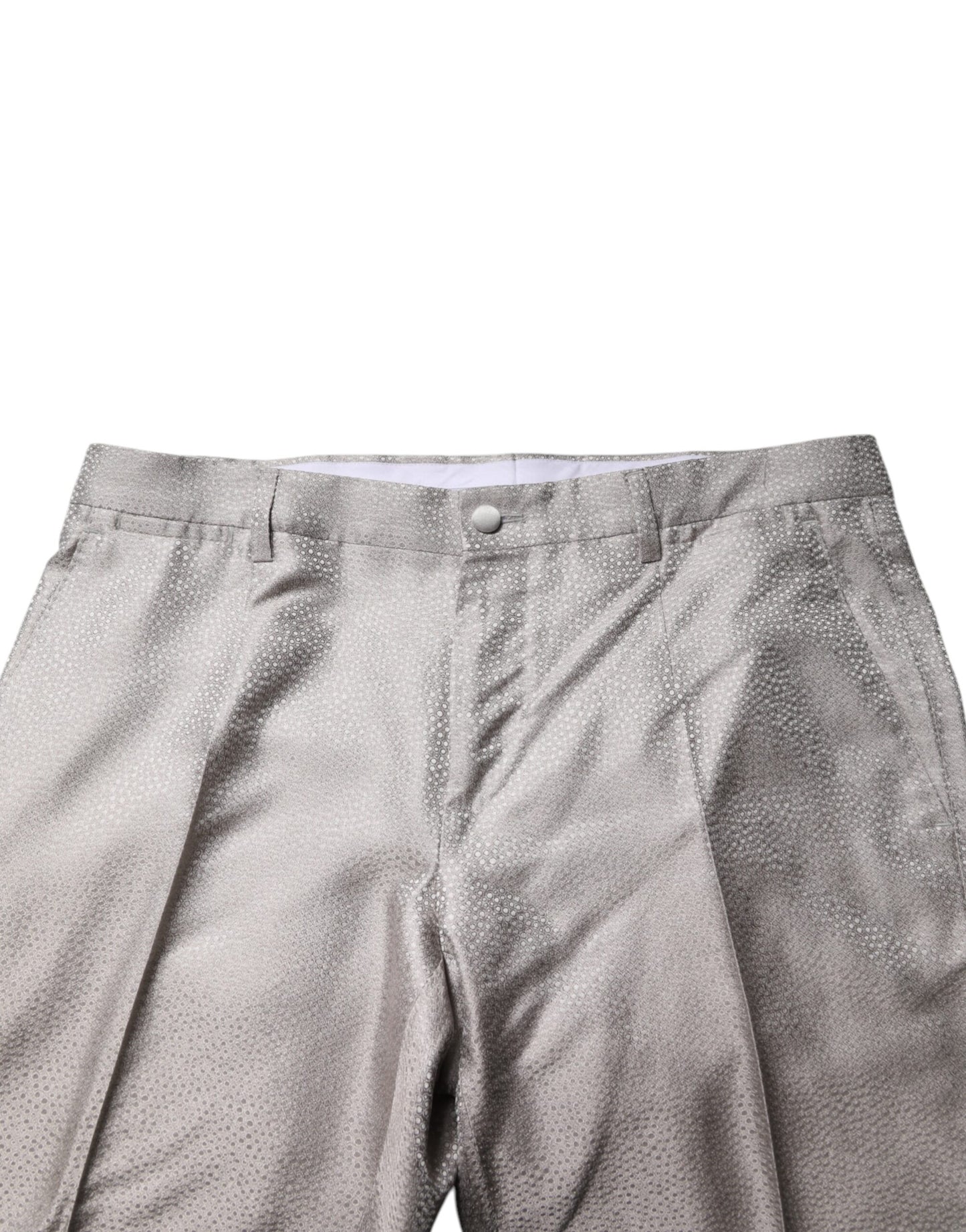 Light Gray Jacquard Silk Dotted 2 Piece Suit