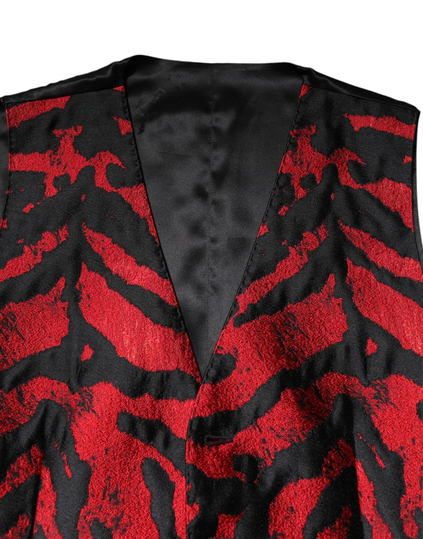 Red Black Stripe Dress Formal Waistcoat Vest