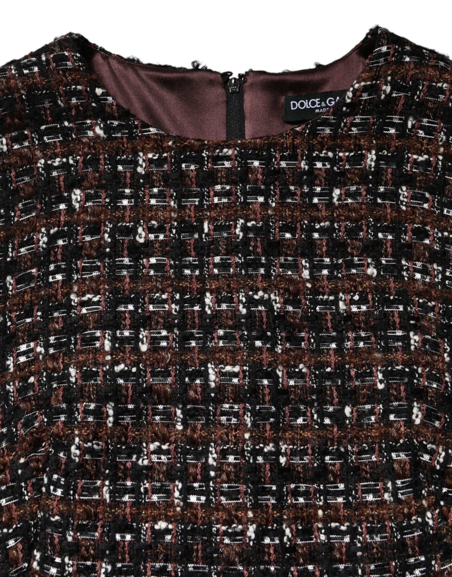 Multicolor Sleeveless Mini Tweed A-line Dress