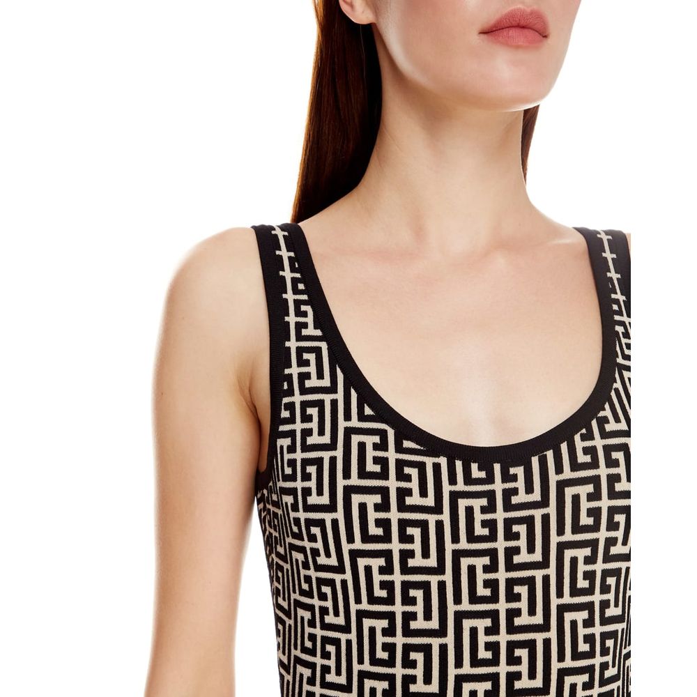 Black Wool Women Bodysuit