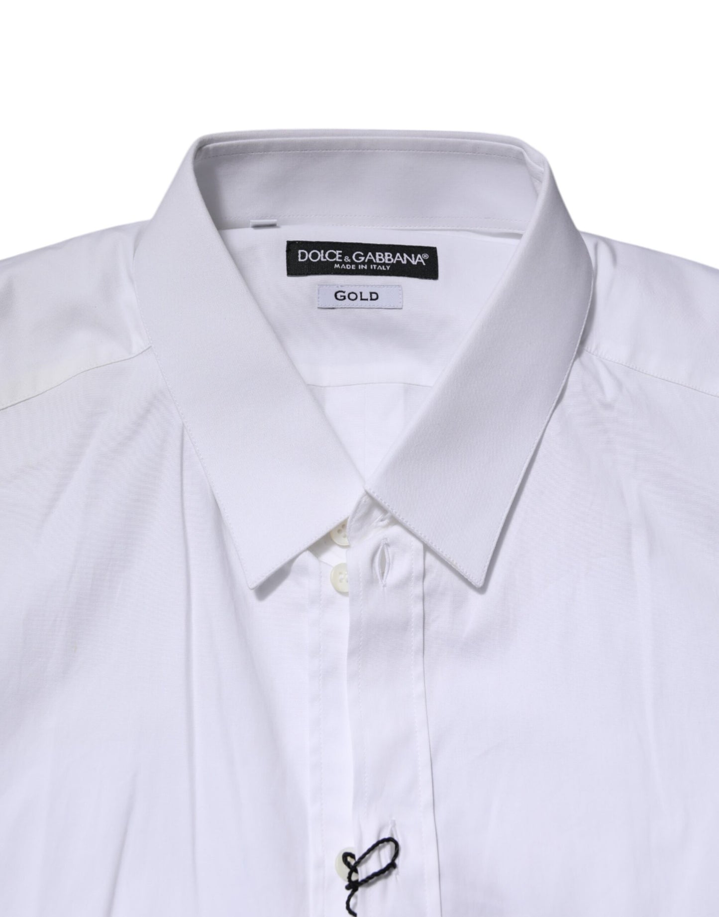 White Cotton GOLD Long Sleeves Dress Shirt