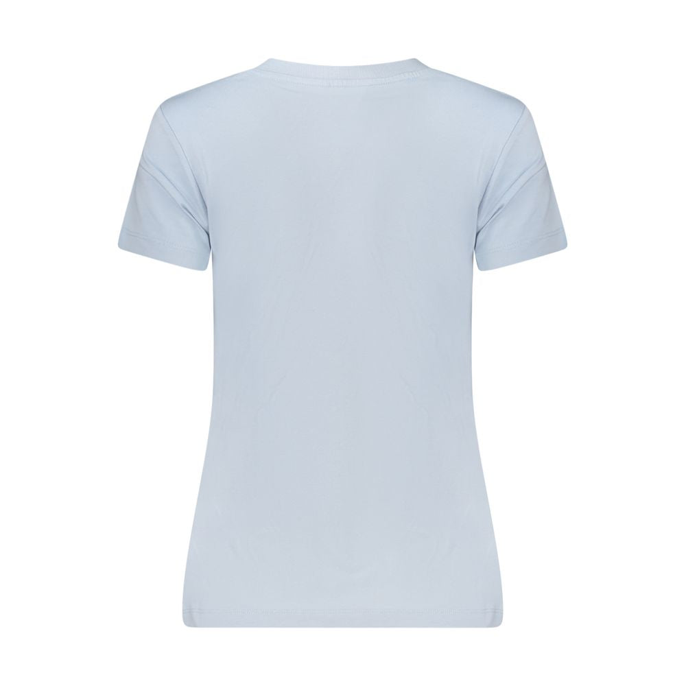 Light Blue Cotton Women T-Shirt