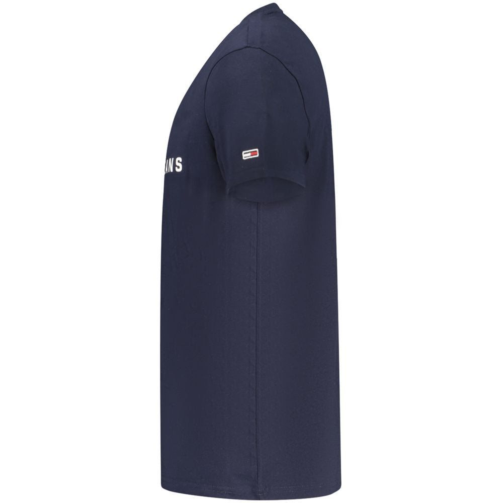 Blue Cotton Men T-Shirt