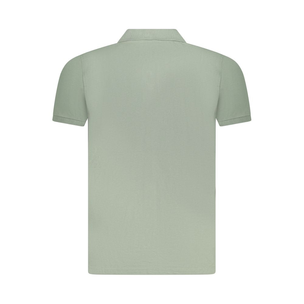 Green Cotton Men Polo Shirt