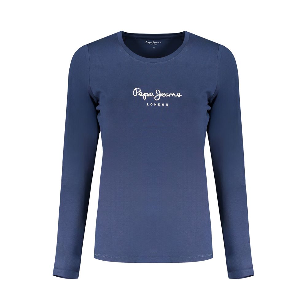 Blue Cotton Women T-Shirt