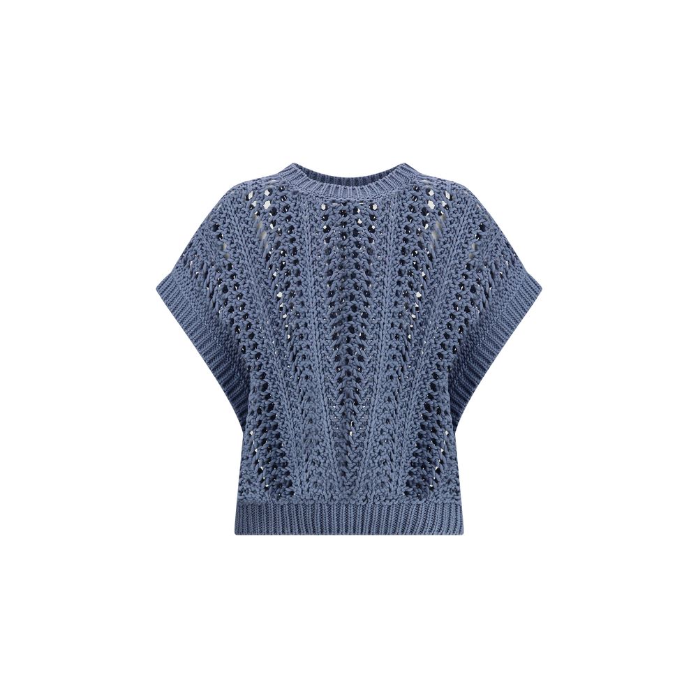 Lace-knit Vest