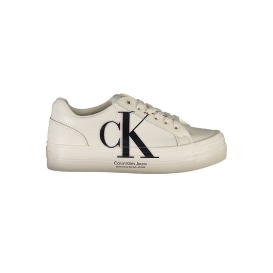 White Polyester Sneaker