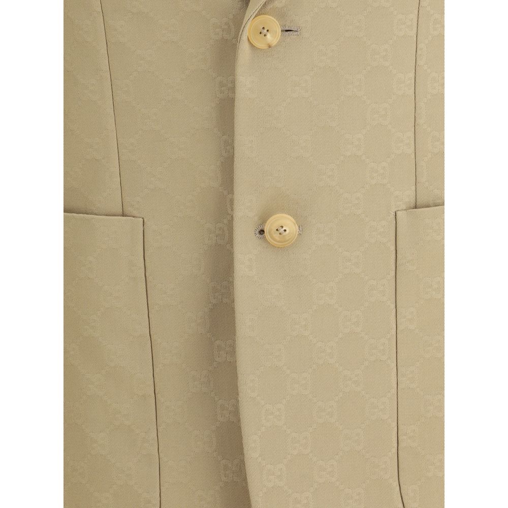 Beige Cotton Blazer