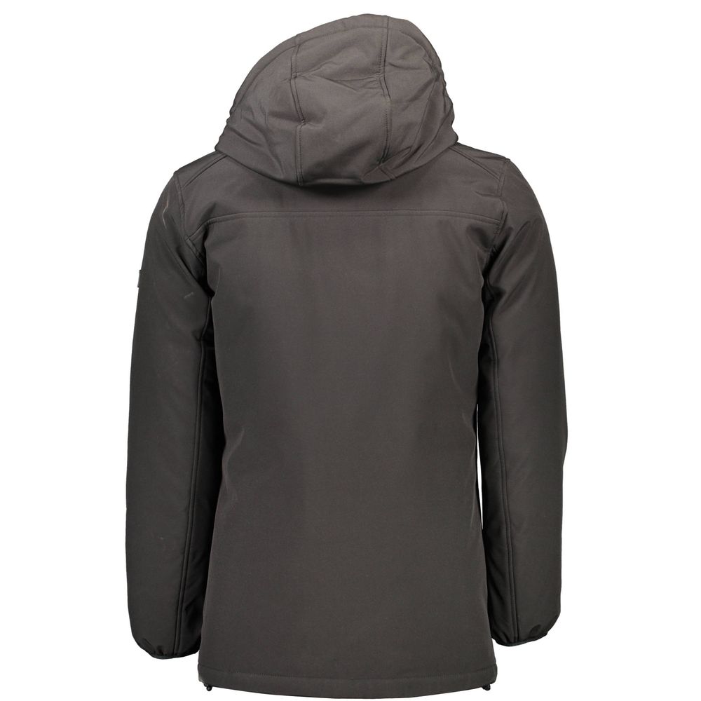 Black Polyester Men Jacket