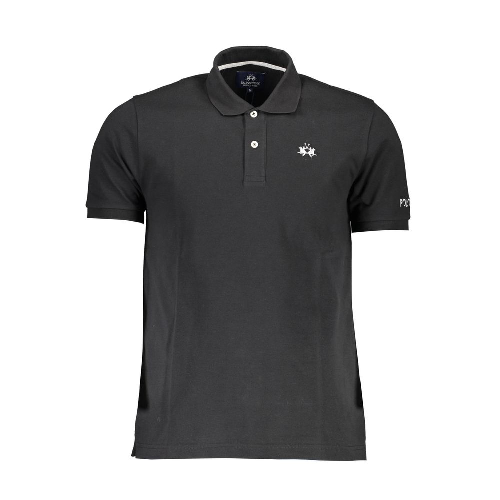 Black Cotton Polo Shirt