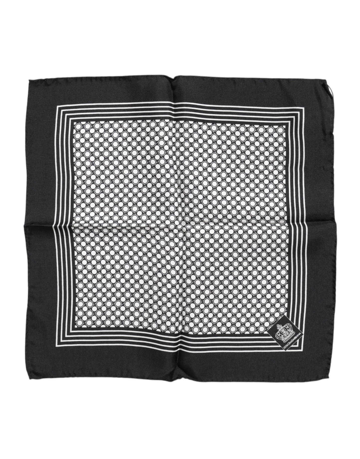 Black White Patterned Square Men Foulard Scarf