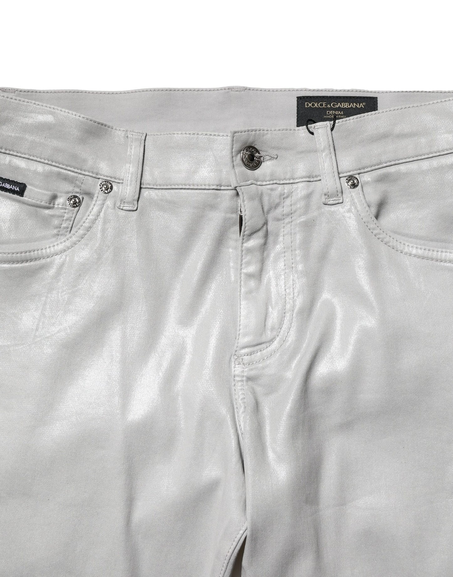 Light Gray Cotton Slim Fit Men Denim Jeans