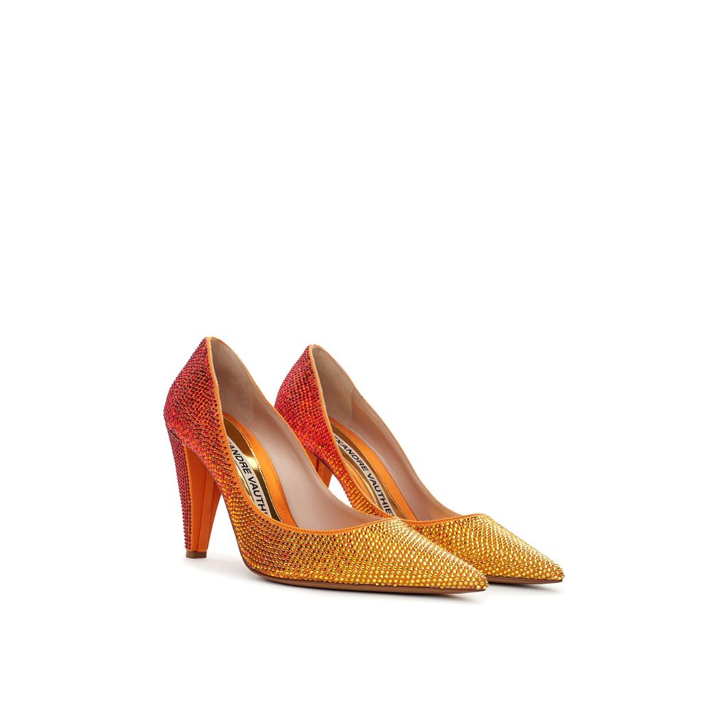 Bicolor Leather And Satin Pump