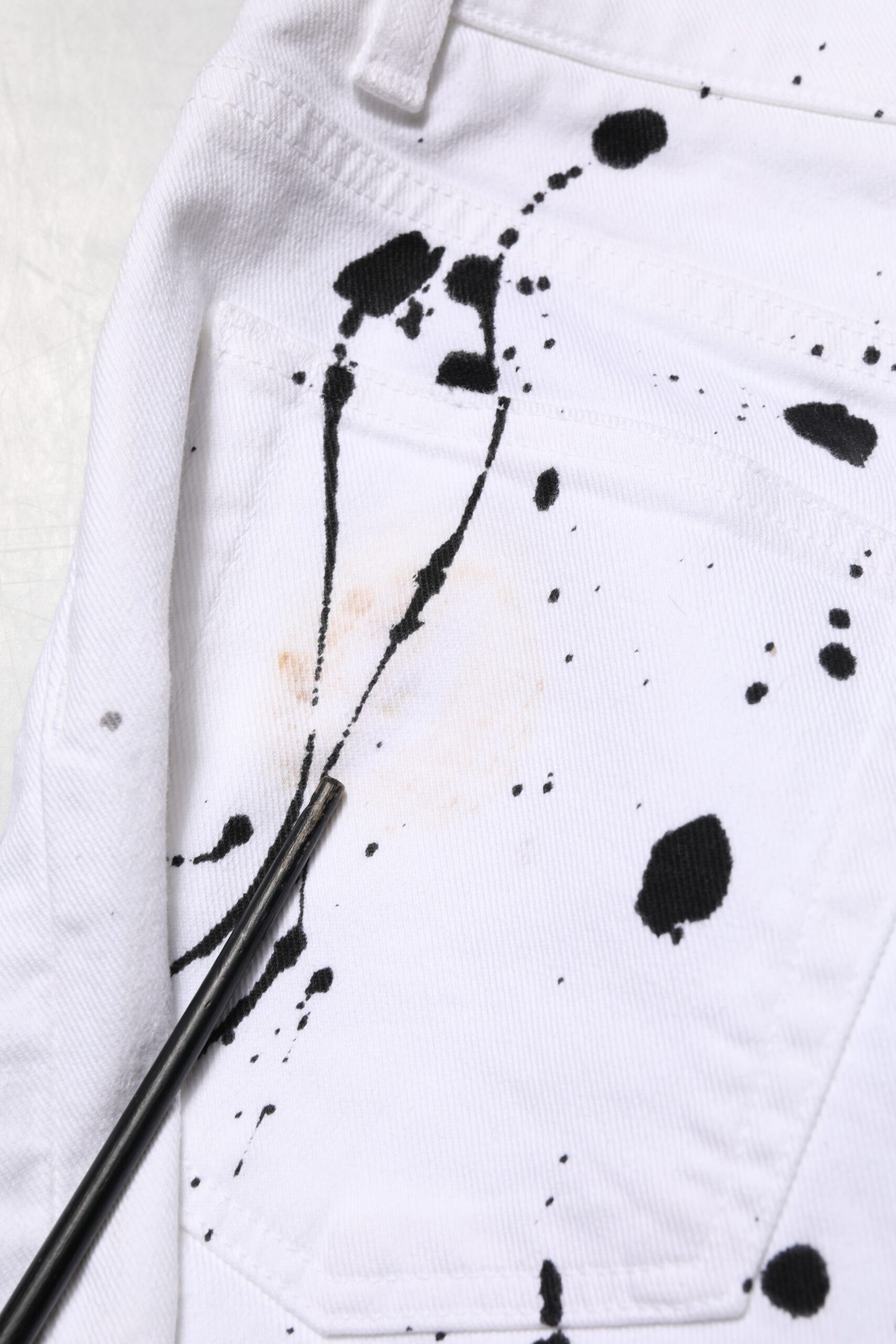 White ColorSplash Skinny Denim Jeans