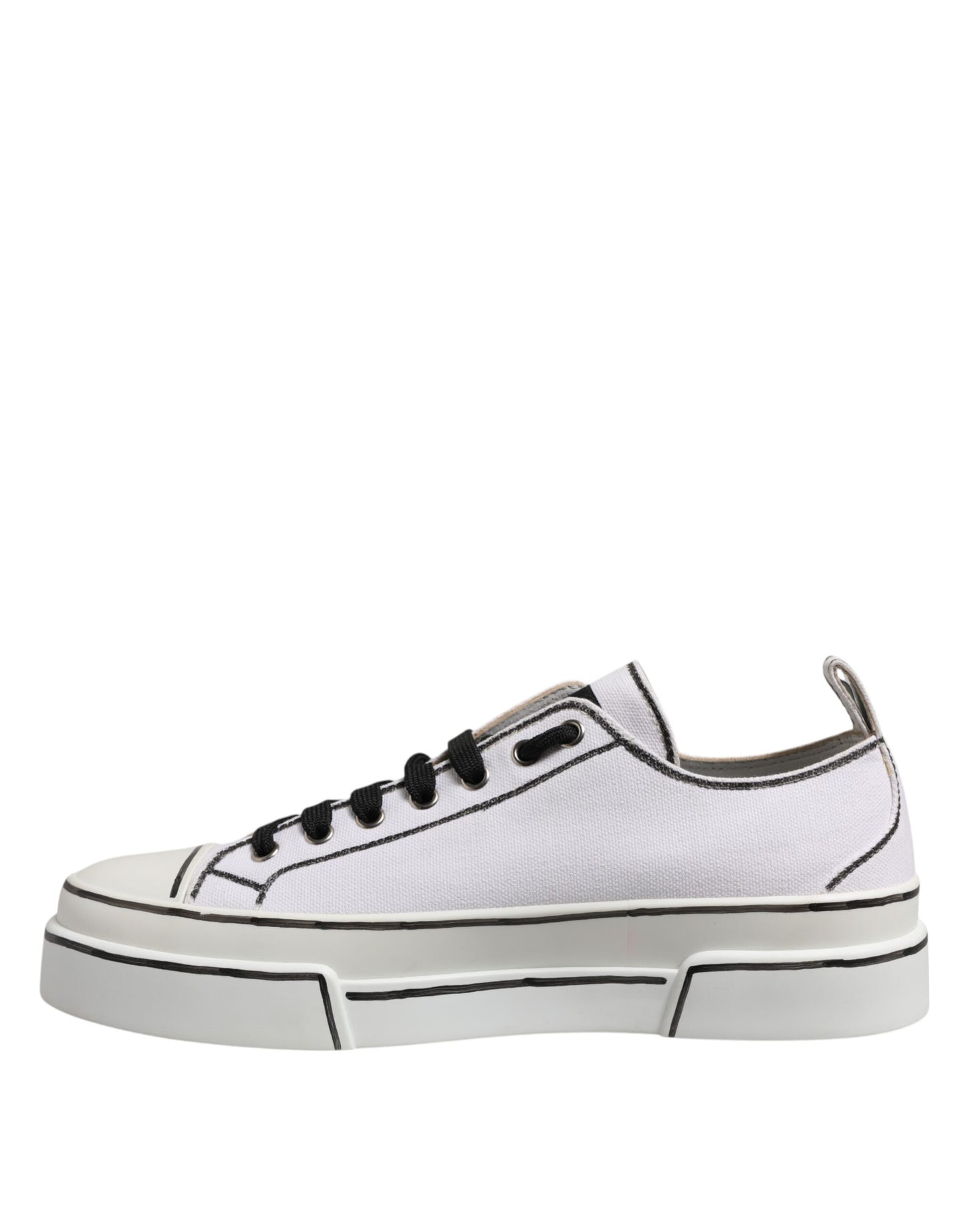 White Canvas Logo Low Top Men Sneakers Shoes