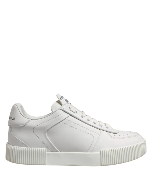 White Miami Leather Low Top Men Sneakers Shoes