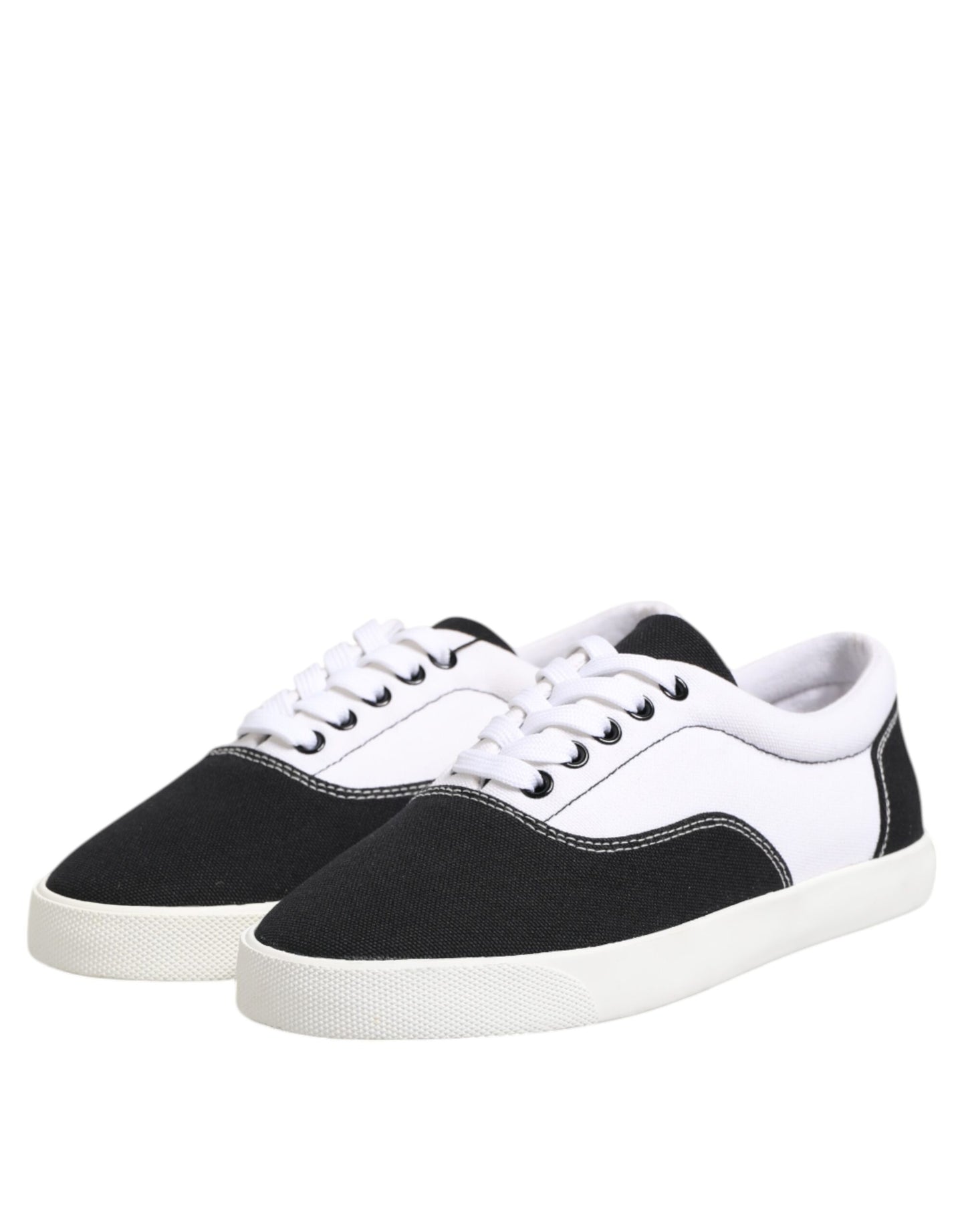 Black Cotton Canvas Lace Up Men Sneakers Shoes