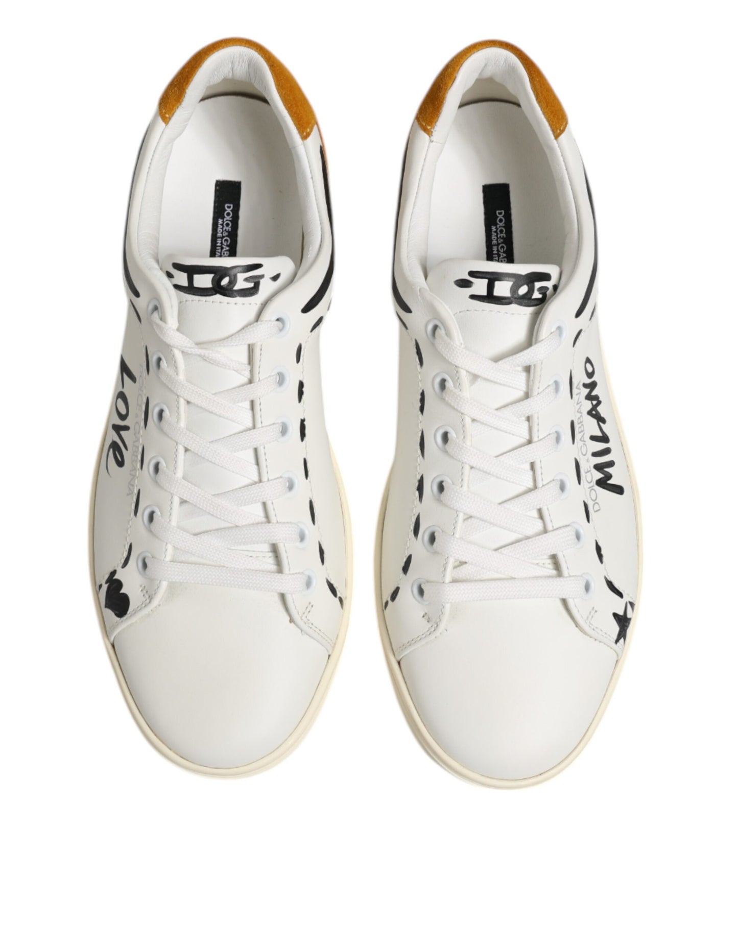 White Leather MILANO Low Top Sneakers Shoes