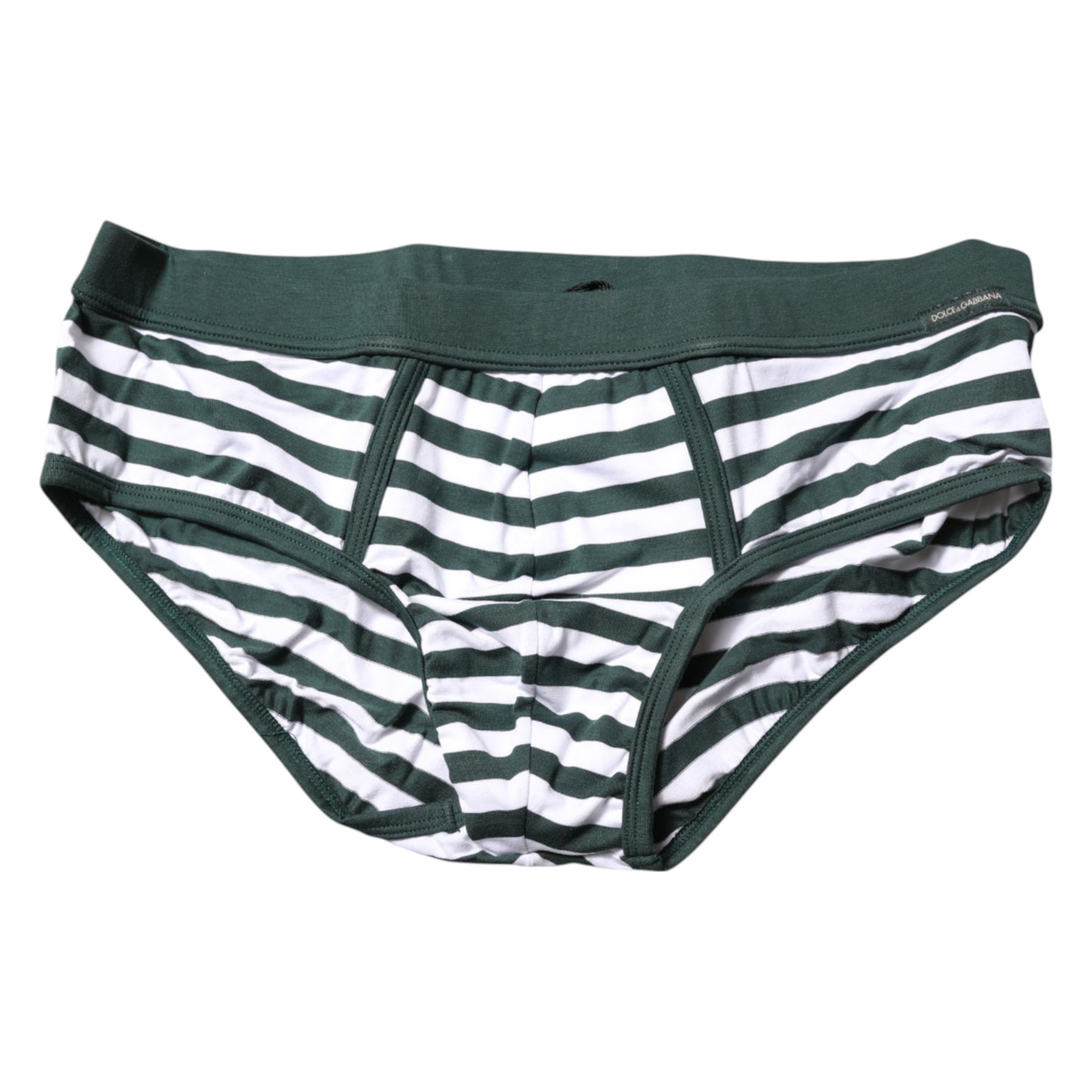 Green White Striped Men Regular Brief Underwear